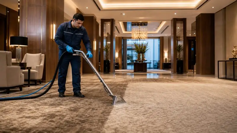 Otel və restoranlarda peşəkar xalça və kovrolit təmizliyi